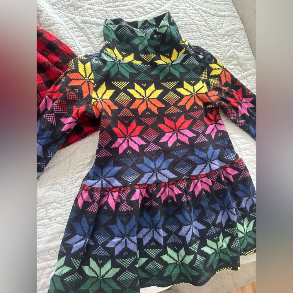 Hanna Andersson Multicolor Star Pattern Sweater Dress